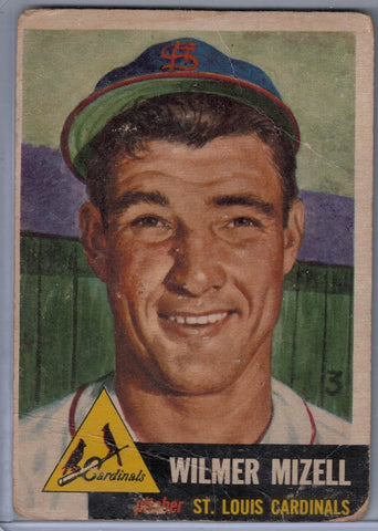 1953 Topps #128 Wilmer Mizell B $3.00