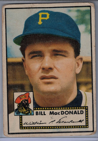 1952 Topps Baseball #138 Bill MacDonald $10.00
