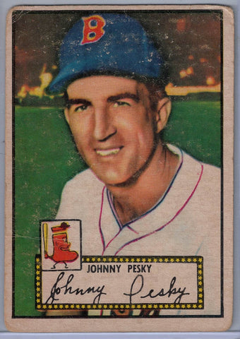 1952 Topps Baseball # 15 Johnny Pesky Red Back $8.00