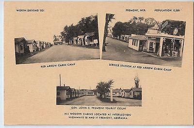 Vintage Postcard of Gen. John C. Fremont Tourist Court Fremont, Nebraska $10.00