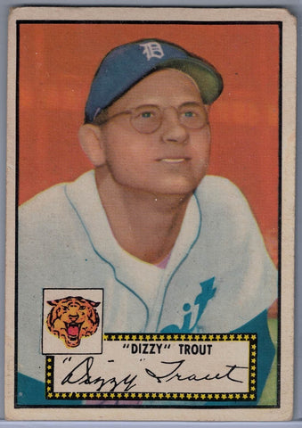1952 Topps Baseball # 39 Dizzy Trout Black Back $20.00