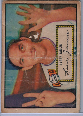 1952 Topps Baseball #  5 Larry Jansen Red Back $8.00