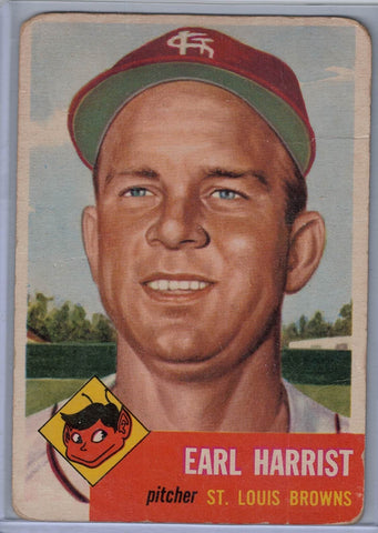 1953 Topps # 65 Earl Harrist $3.00