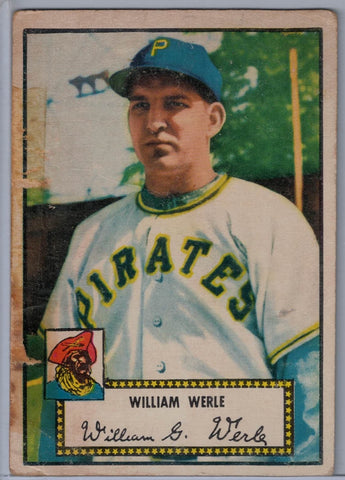 1952 Topps Baseball # 73 William Werle A Red Back $8.00