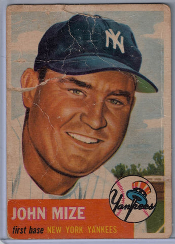 1953 Topps # 77 John Mize A $8.00