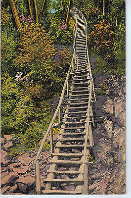 Vintage Postcard of the Ladder to Miners Falls, Munising, MI $10.00