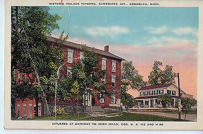 Vintage Postcard of Walker Taverns in Cambrdge Jct. Brooklyn, MI B $10.00
