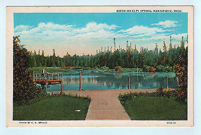 Vintage Postcard of Kitch-iti-ki-pi Spring in Manistique, MI $10.00