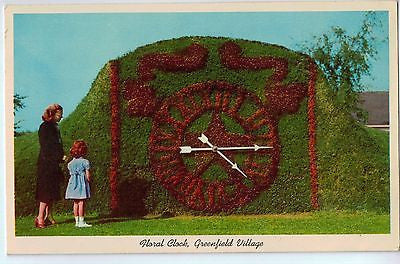 Vintage Postcard of Floral Clock, Greenfield Village, MI $10.00