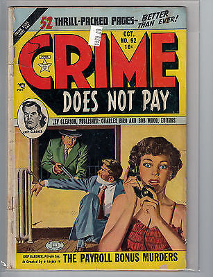 Crime Does Not Pay Issue # 92 (Oct 1950, Lev Gleason) $20.00