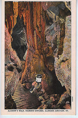 Vintage Postcard of Aladdin's Walk, Diamond Caverns, Glasgow Juntion, KY $10.00