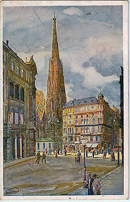 Vintage Postcard of WIEN, Stephanskirche, vom Graben Aus.  Dated 1924 $10.00