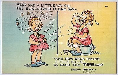 Vintage Postcard of Mary Had A Little Watch $10.00