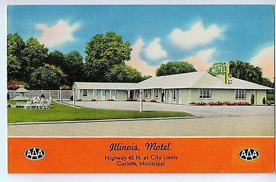 Vintage Postcard of The Illinois Motel City Limits of Corinth, Mississippi $10.00