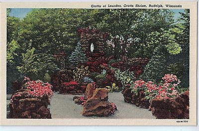 Vintage Postcard of Grotto of Lourdes, Grotto Shrine, Rudolph, WI $10.00