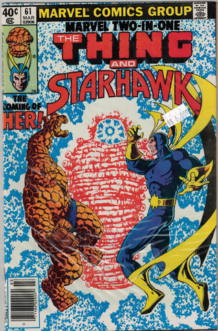Marvel Two in One Issue # 61 Marvel Comics $6.00