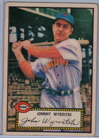 1952 Topps Baseball # 13 Johnny Wyrostek Red Back $8.00