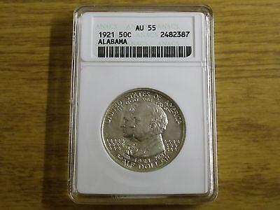 1921 Alabama Half Dollar Commemorative ANACS AU 55 $165.00