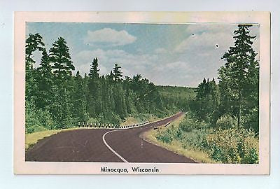 Minocqua, Wisconsin Vintage Postcard (Winding Road) $10.00