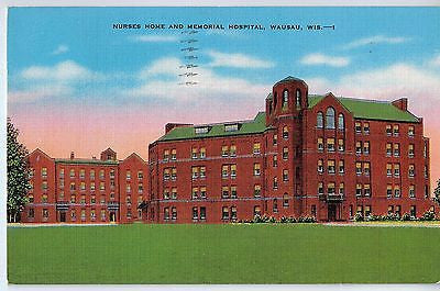 Vintage Postcard of The Nurses Home and Memorial Hospital, Wausau, WI $10.00
