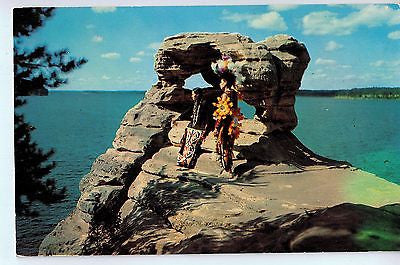 Vintage Postcard of Indians at the Wisconsin Dells, WI $10.00