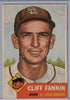 1953 Topps #203 Cliff Fannin B $4.00