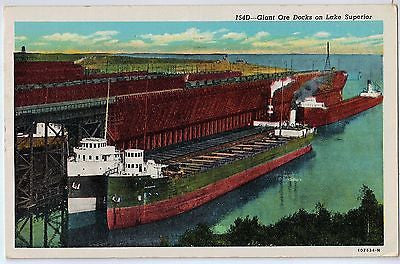 Vintage Postcard of Giant Ore Docks on Lake Superior $10.00