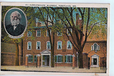 Vintage Postcard of Longfellow Mansion, Portland, ME $10.00