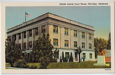 Vintage Postcard of Alfalfa County Court House, Cherokee, OK $10.00