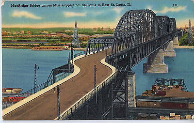 Vintage Postcard of MacArthur Bridge across Mississippi $10.00