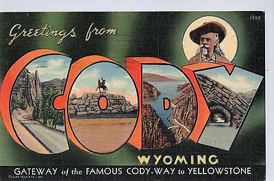 Vintage Postcard of Greetings From Cody, Wyoming $10.00