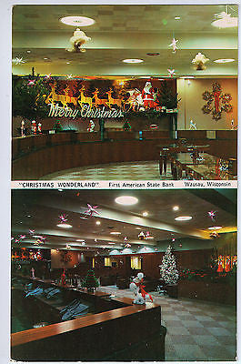Vintage Postcard of Christmas Wonderland" First American State Bank, Wausau, WI $10.00