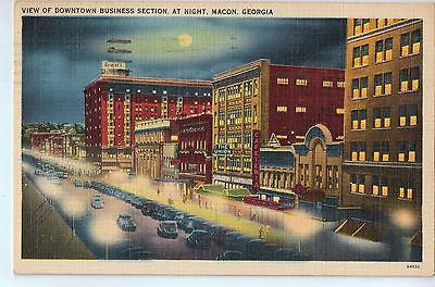 Vintage Postcard of View of Downtown Business Section, Macon, GA $10.00