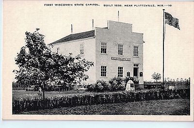 Vintage Postcard of The First Wisconsin State Capitol near Platteville, WI $10.00