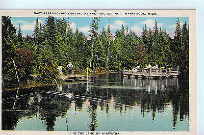 Vintage Postcard of Kitchi-Tiki-Pi Springs in Manistique, Michigan A $10.00