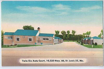 Vintage Postcard of Twin-Six Auto Court, St. Louis, MO $10.00
