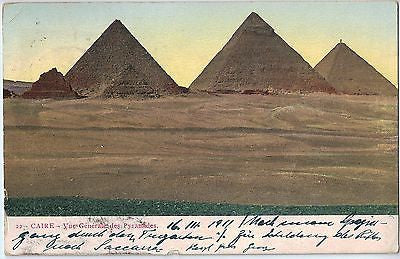 Vintage Postcard of Vue Generale Des Pyramides  Caire, Egypt $20.00