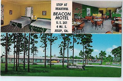 Vintage Postcard of The Beacon Motel 4 mi South of Jesup, GA $10.00