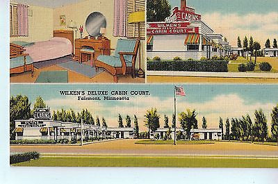 Vintage Postcard of Wilken's Deluxe Cabin Court, Fairmont, MN $10.00