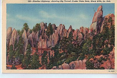 Vintage Postcard of Needles Highway, Showing Big Tunnel, Custer State Park, SD $10.00