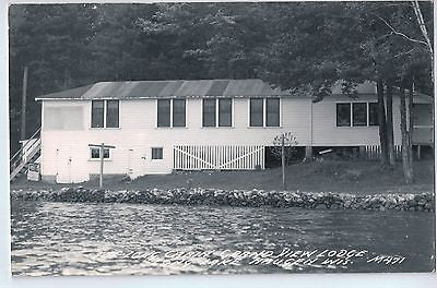 Vintage Postcard of The Long Cabin Grand View Lodge on Long Lake in Haugen, WI $10.00