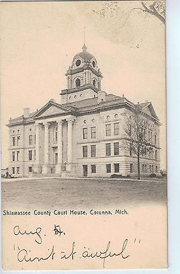 Vintage Postcard of Shiawassee County Court House, Corunna, MI $10.00