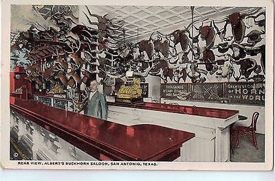 Vintage Postcard of the Rear View, Albert's Buckhorn Saloon, San Antonio, TX $10.00