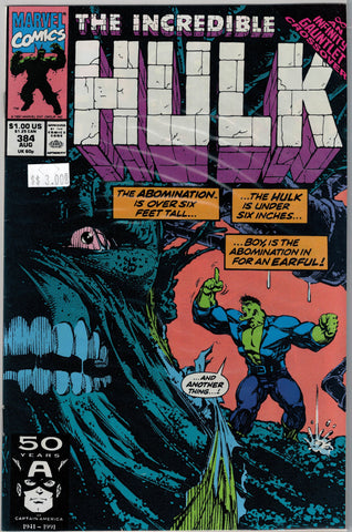 Incredible Hulk Issue # 384 Marvel Comics $3.00